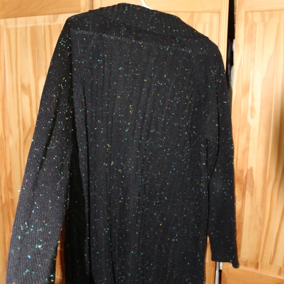 Evelyn Taylor Black/Multi Cardigan 1X - Picture 3 of 5